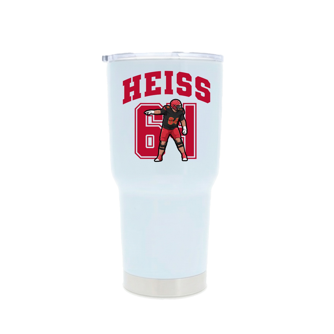 30oz Stainless Steel Tumbler — Number in White
