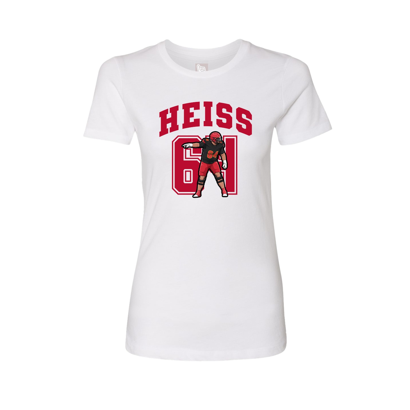 Fitted Women's Tee — Number in White