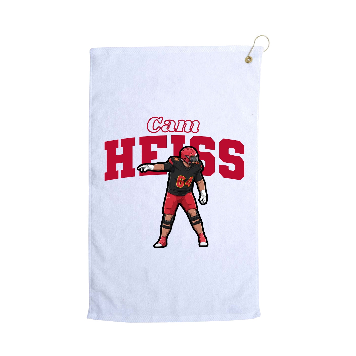 Golf Towel — Name Arch in White