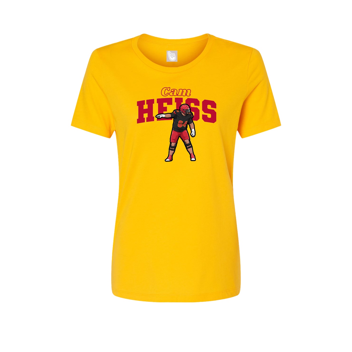 Fitted Women's Tee — Name Arch in Gold