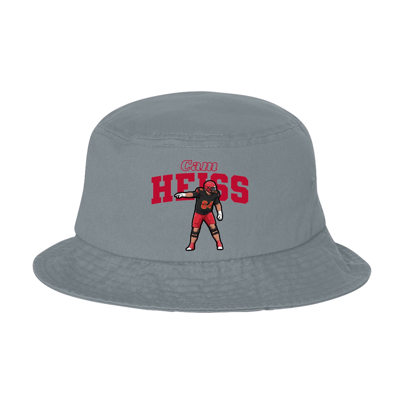 Bucket Cap — Name Arch in Grey