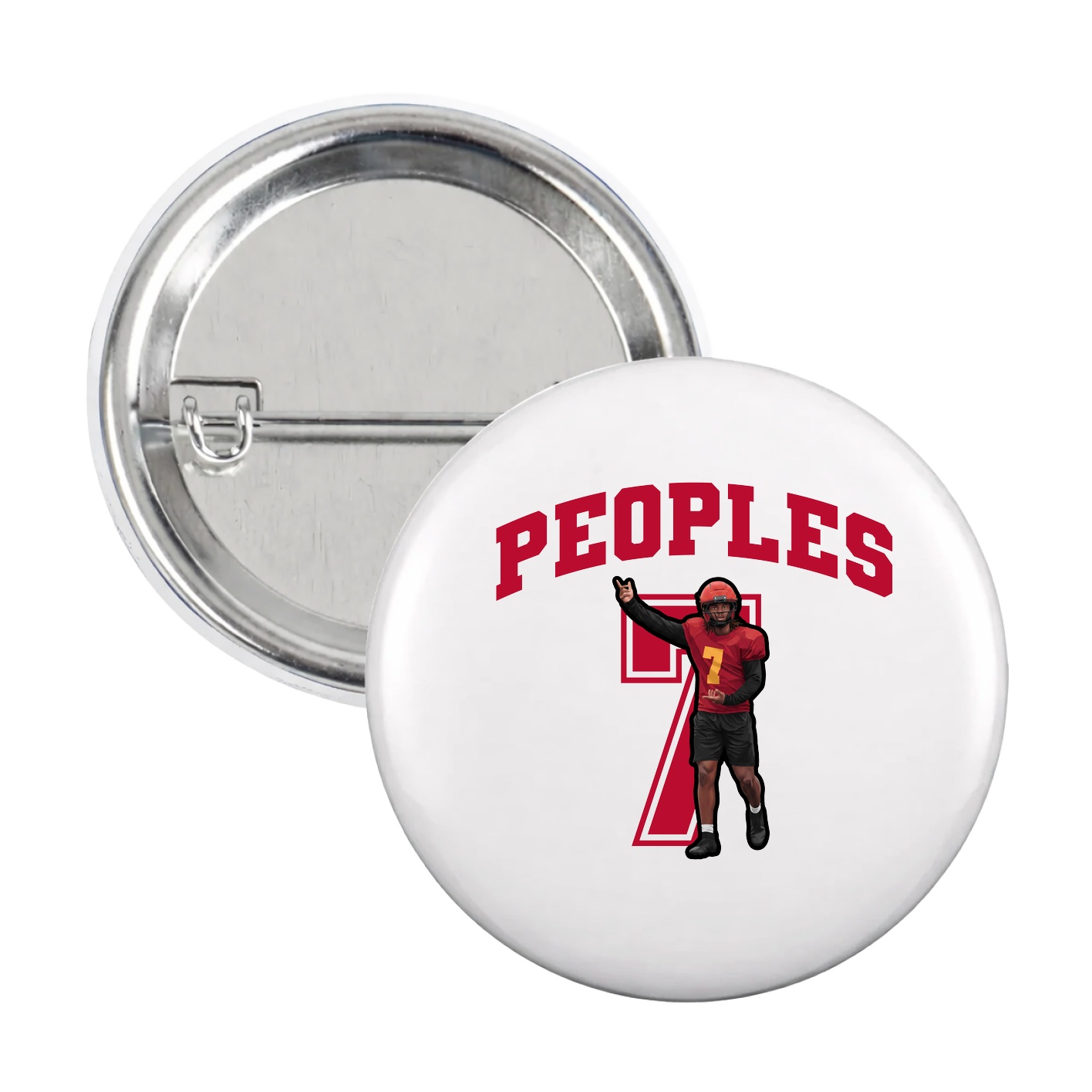 Game Day Button — Number in White