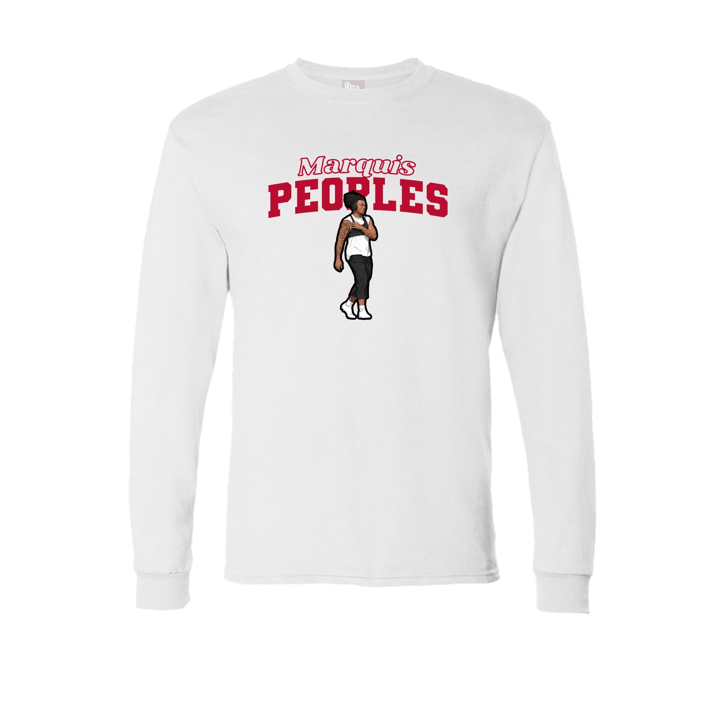 Long Sleeve Tee — Name Arch in White