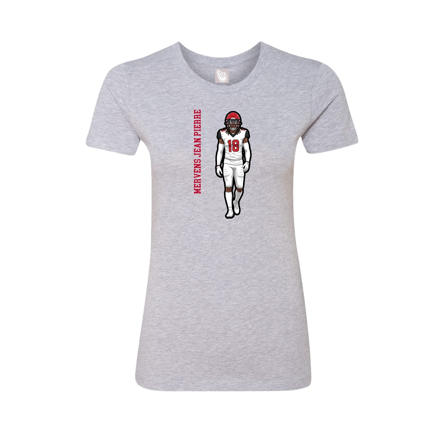 Fitted Women's Tee — Name Vertical in Grey