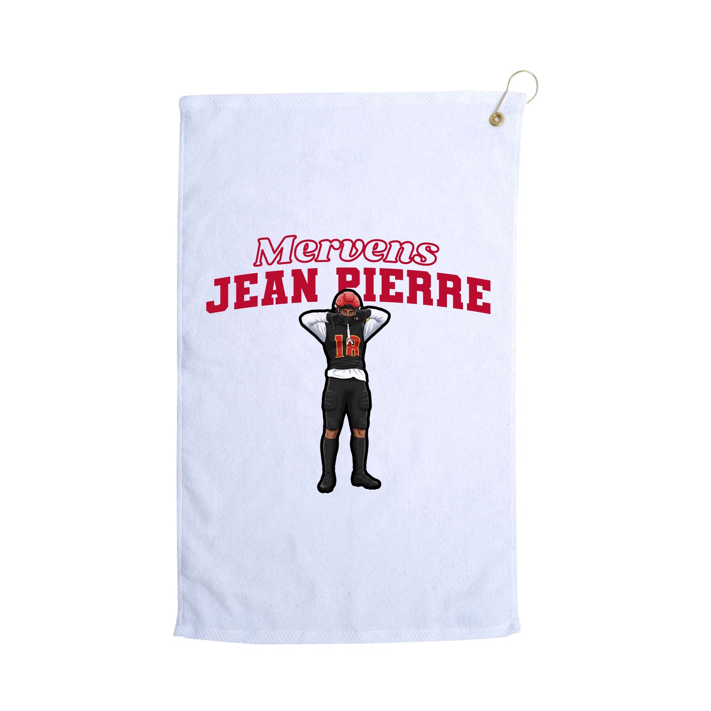 Golf Towel — Name Arch in White