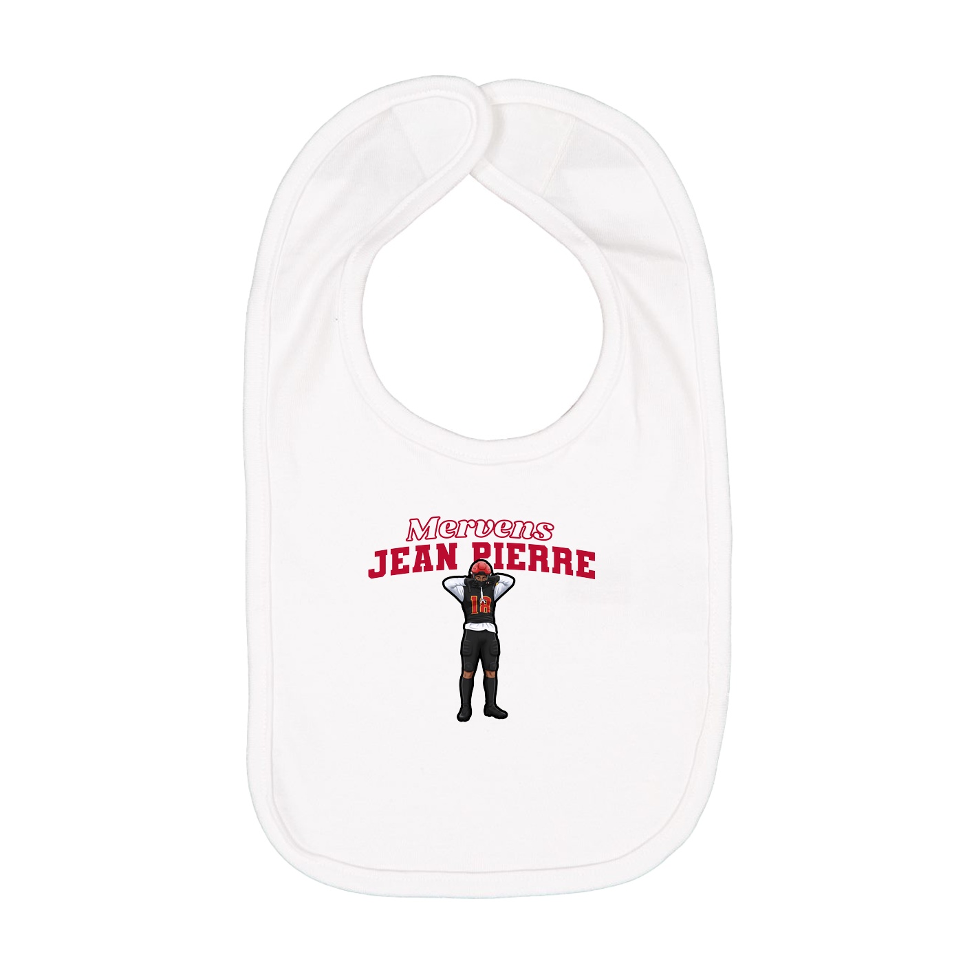 Infant Bib — Name Arch in White