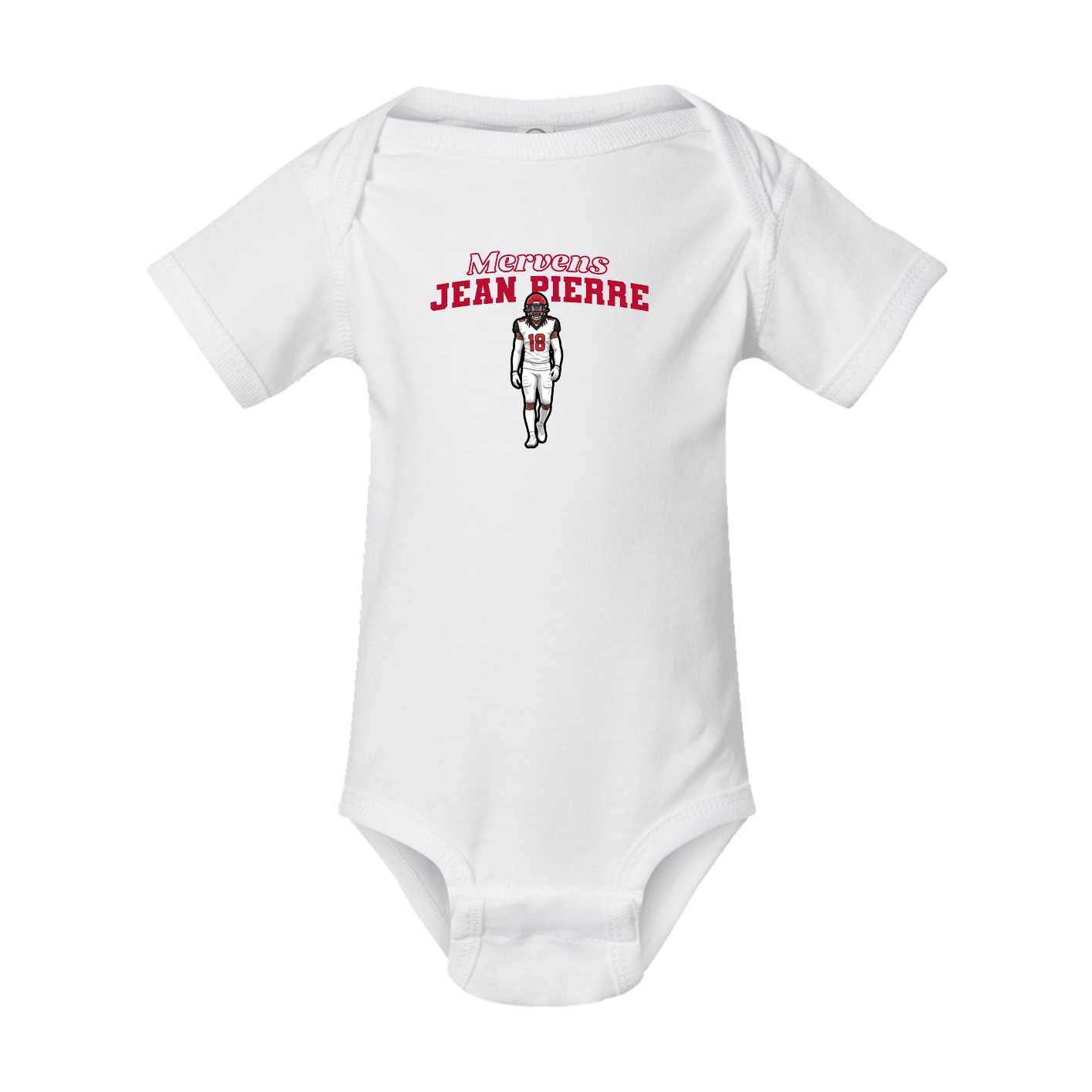 Baby Onesie — Name Arch in White