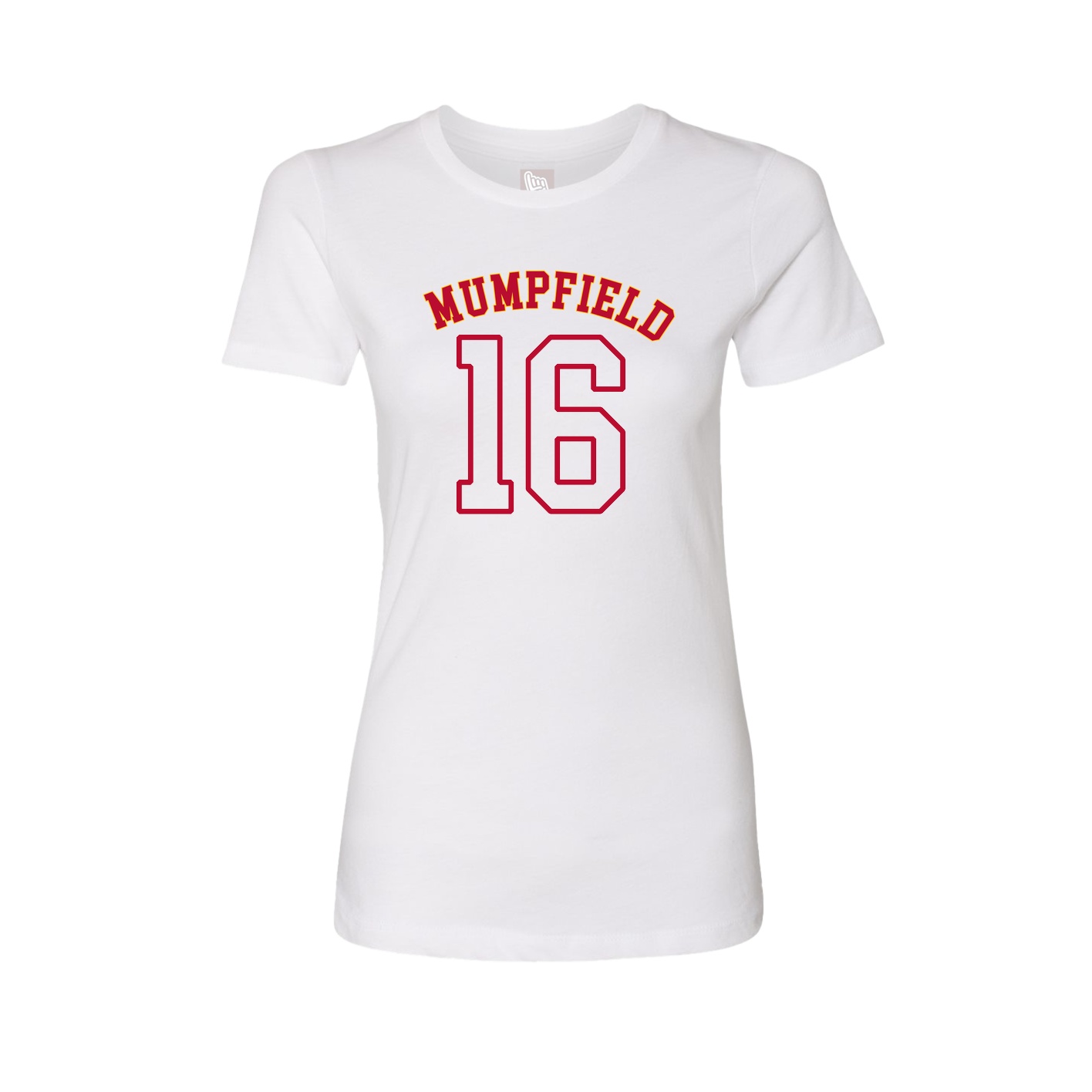 Fitted Women's Tee — Shirsey Arch in White