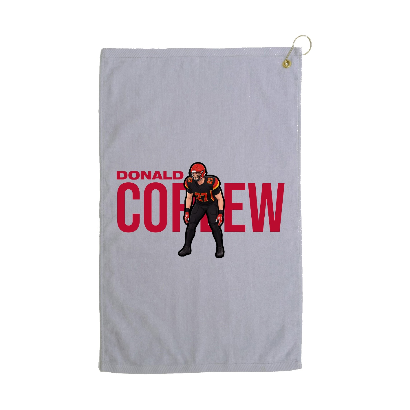 Golf Towel — Player Name in Grey