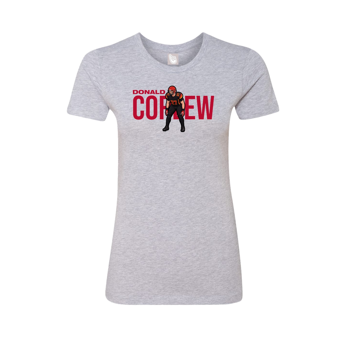 Fitted Women's Tee — Player Name in Grey
