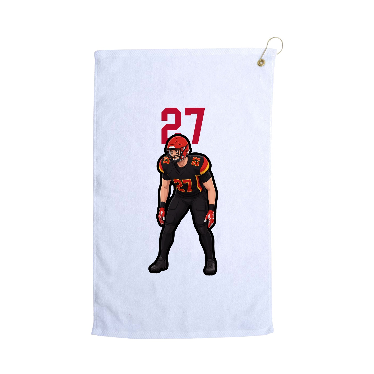Golf Towel — Number Top in White