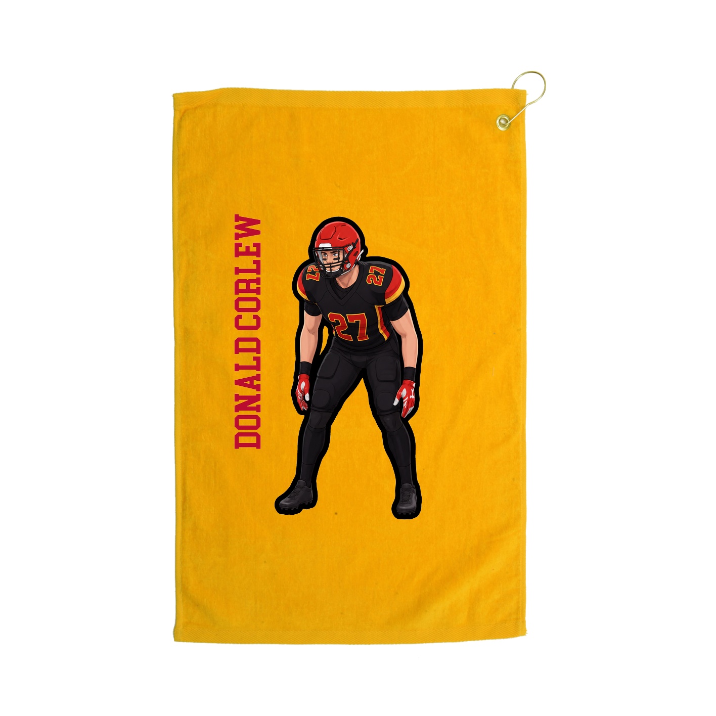 Golf Towel — Name Vertical in Gold