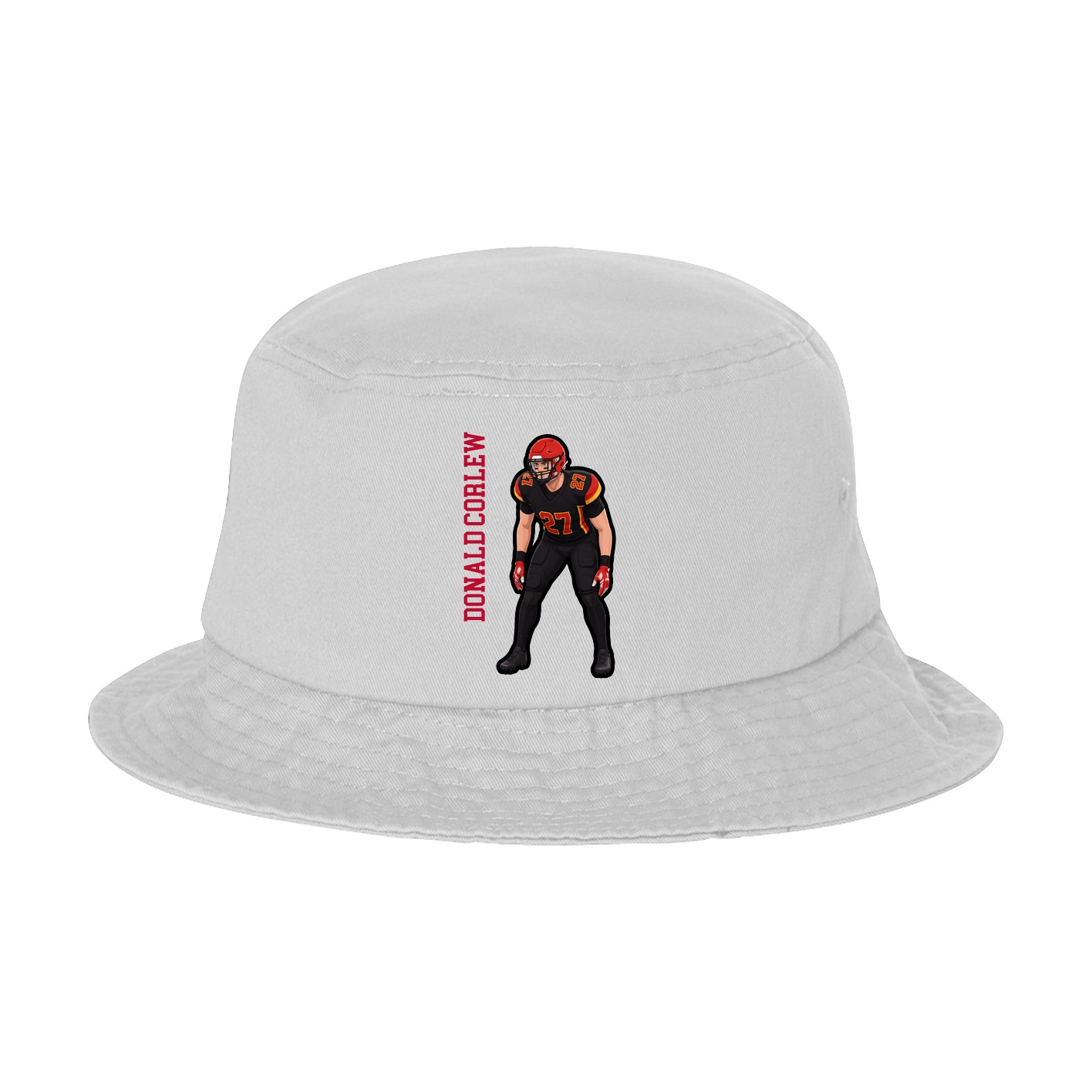 Bucket Cap — Name Vertical in White