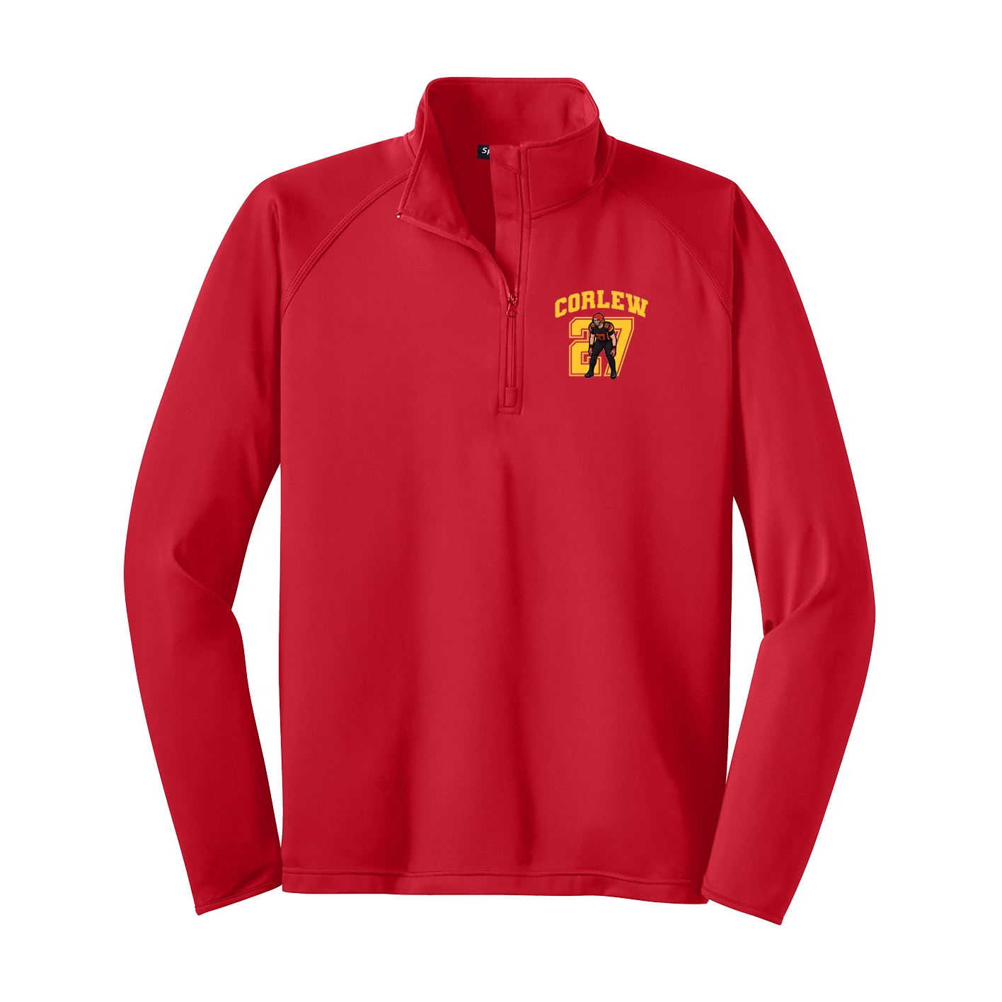 Q-Zip Pullover — Number in Red
