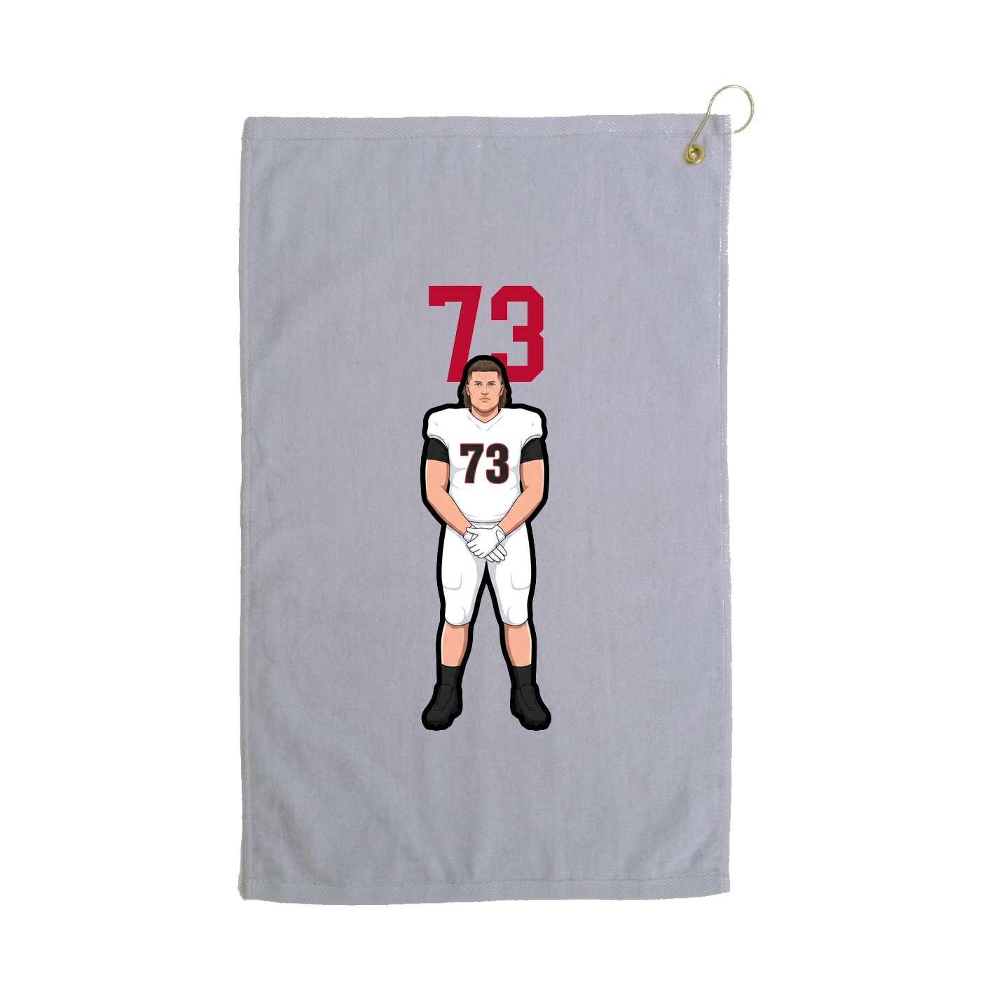 Golf Towel — Number Top in Grey