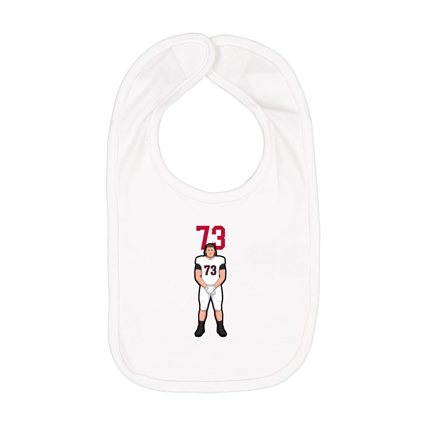 Infant Bib — Number Top in White