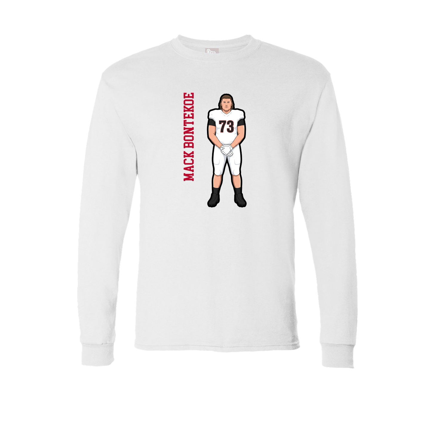 Long Sleeve Tee — Name Vertical in White