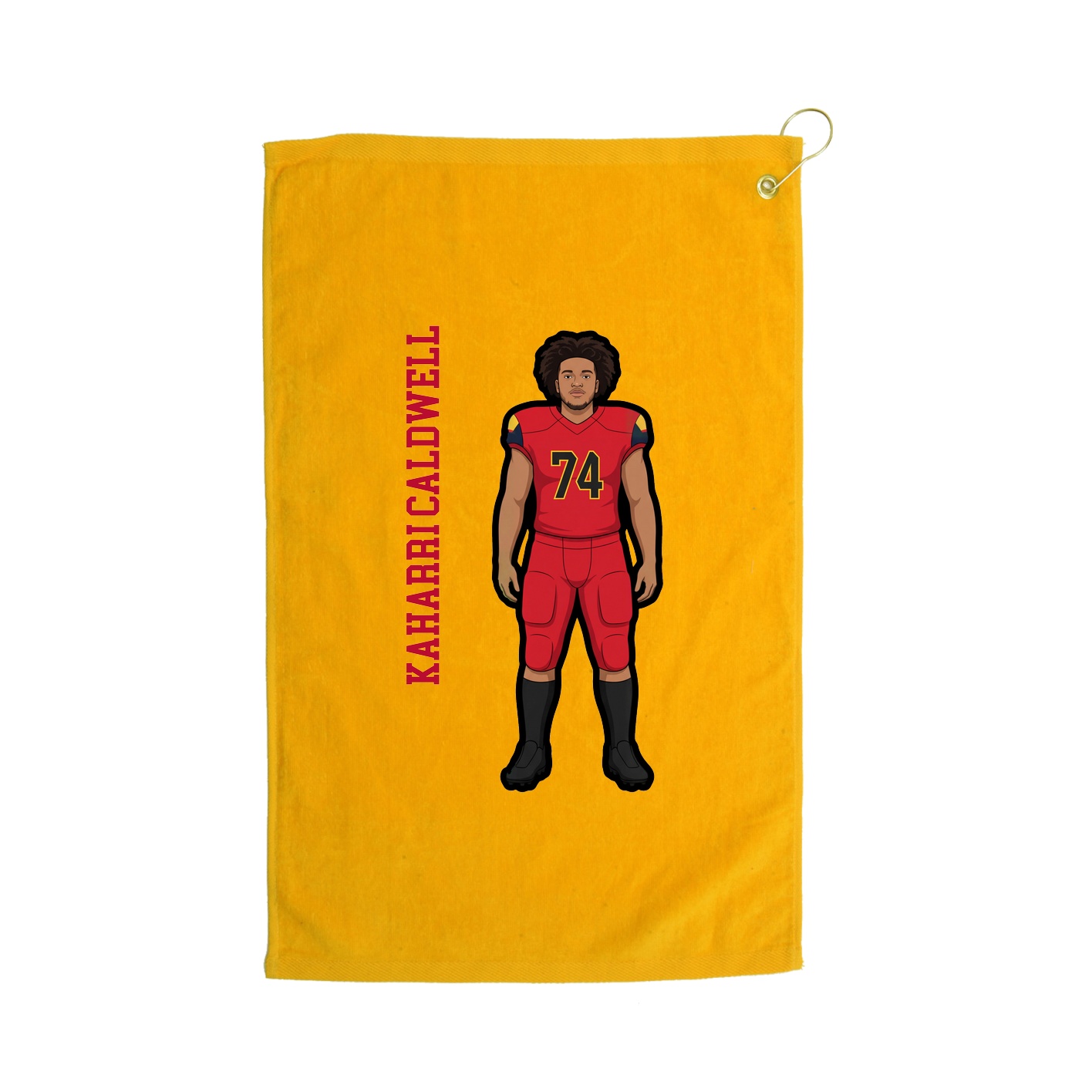 Golf Towel — Name Vertical in Gold