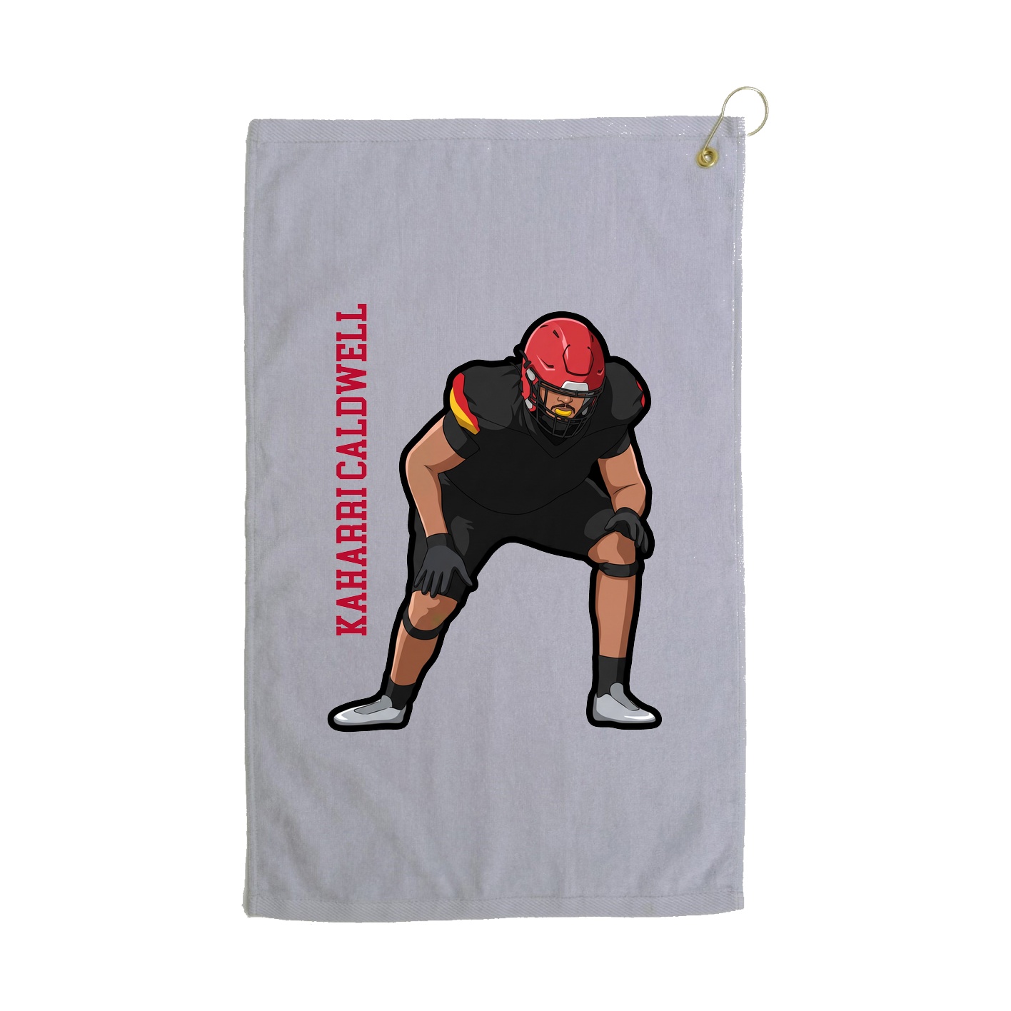 Golf Towel — Name Vertical in Grey