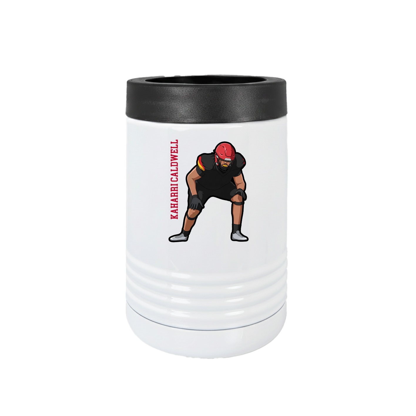 Beverage Holder — Name Vertical in White
