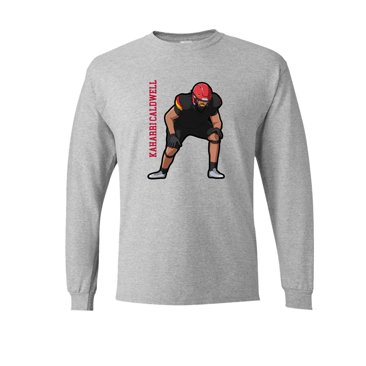 Long Sleeve Tee — Name Vertical in Grey