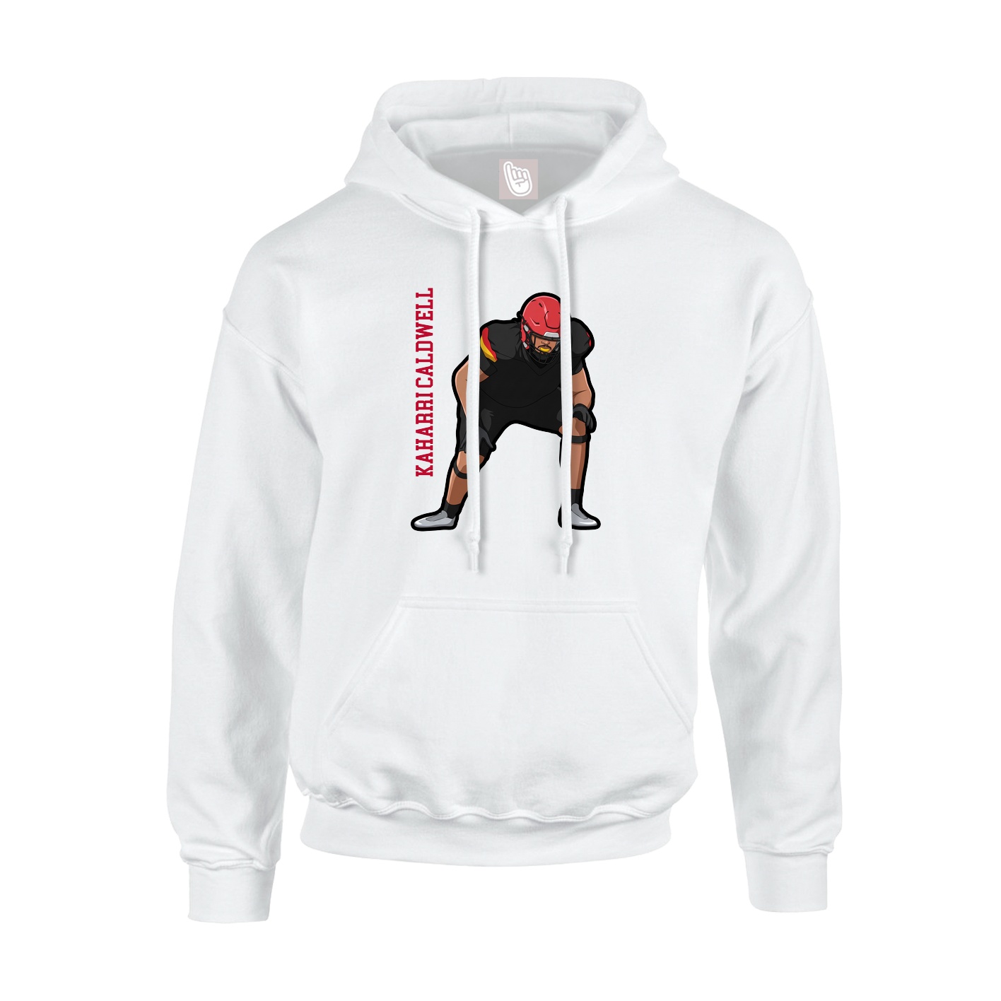 Youth Hoodie — Name Vertical in White