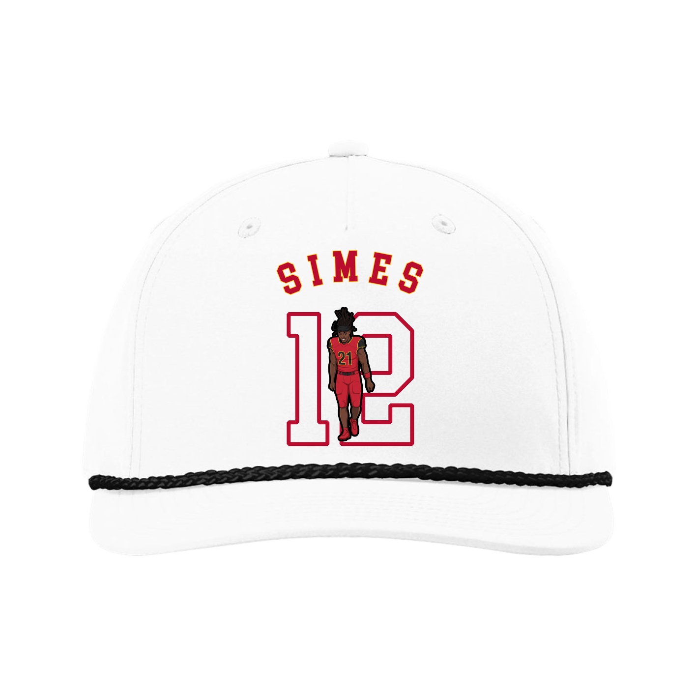 Five-Panel Classic Rope Cap — Shirsey Arch in White