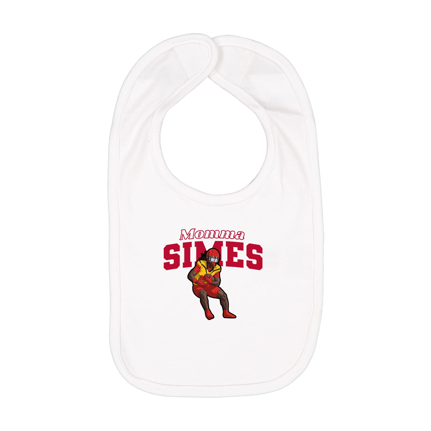 Infant Bib — Mothers Day Block in White