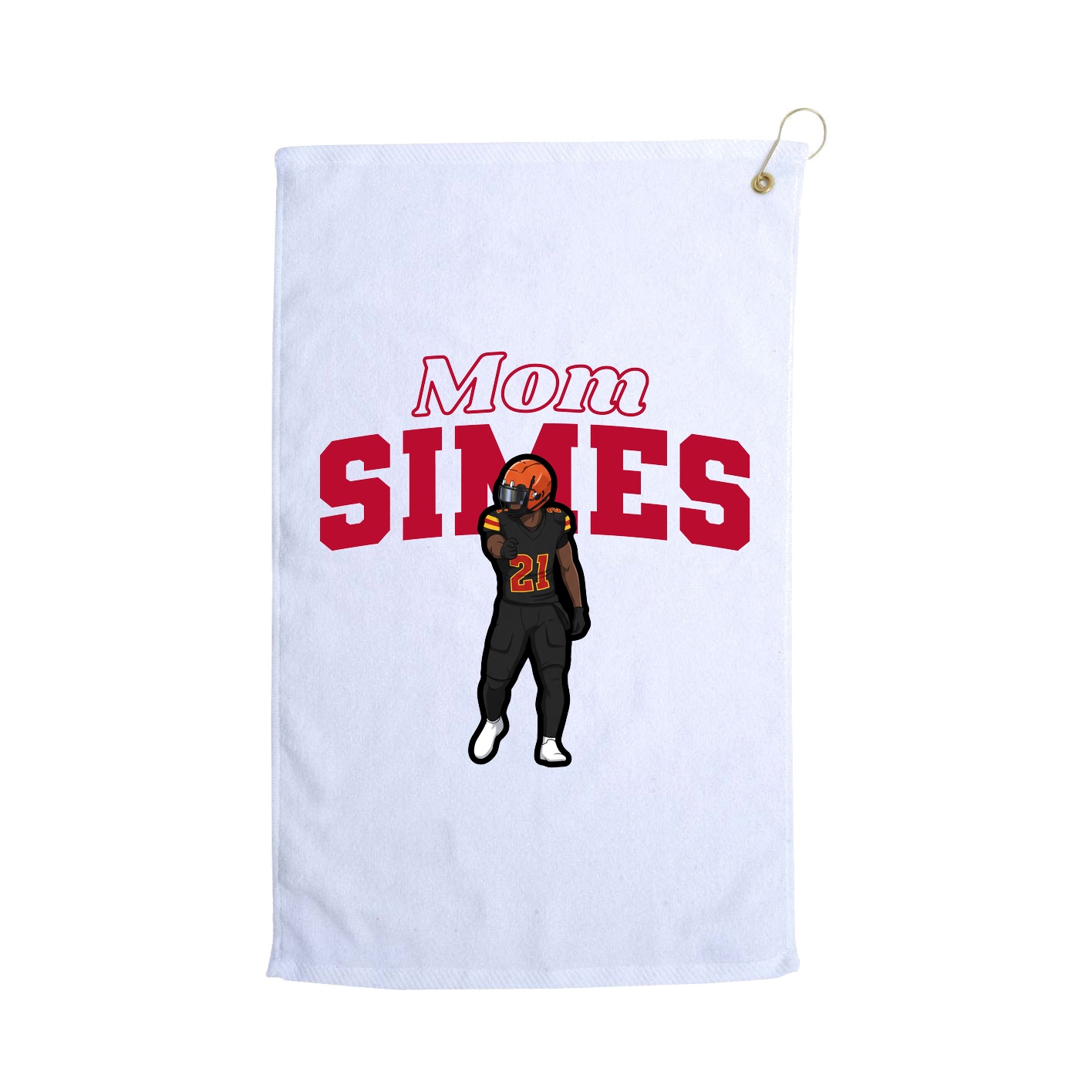 Golf Towel — Mothers Day Block in White