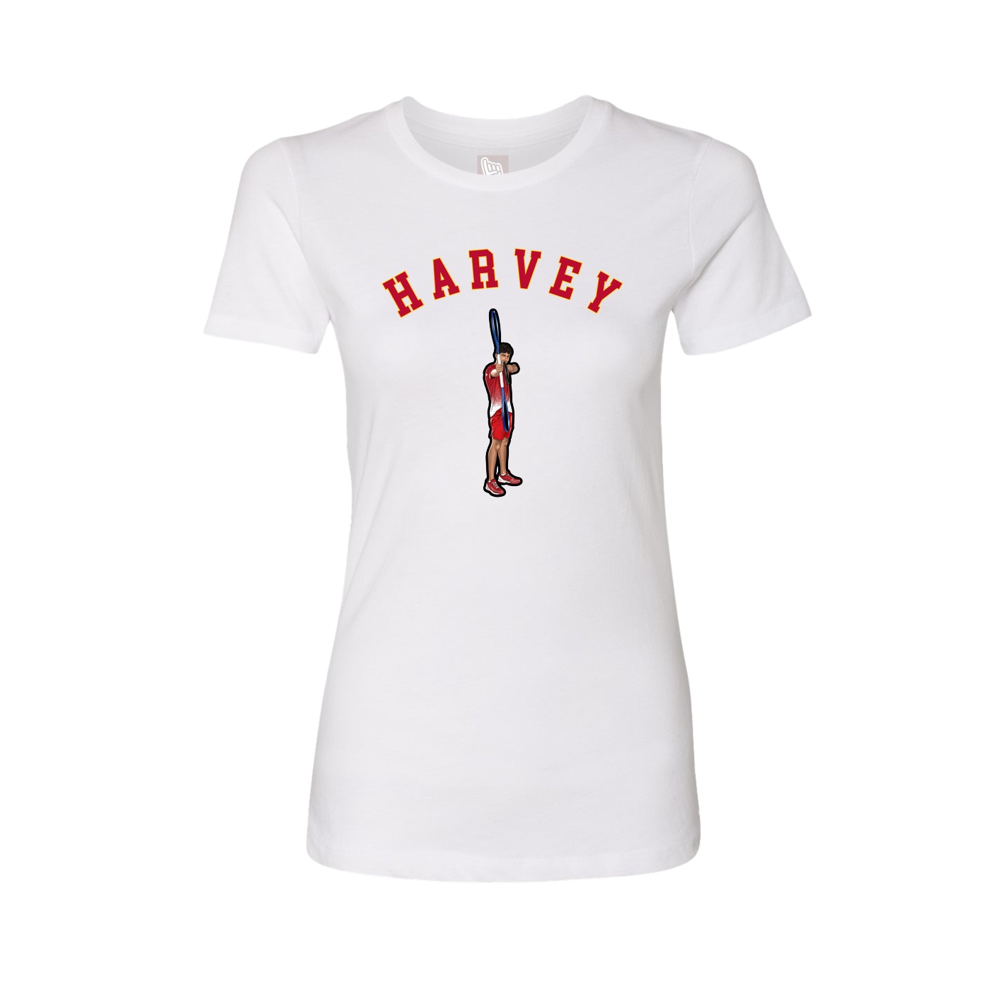 Fitted Women's Tee — Shirsey Arch in White