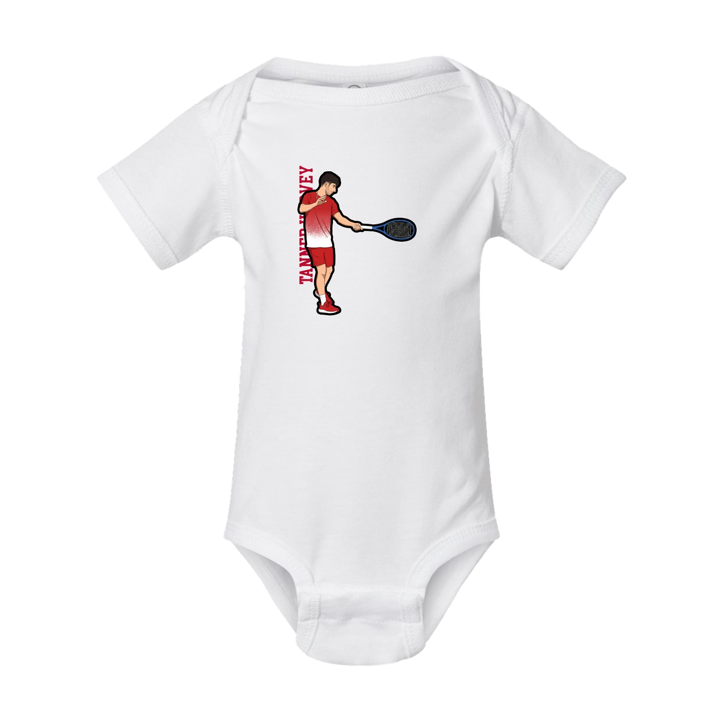 Baby Onesie — Name Vertical in White