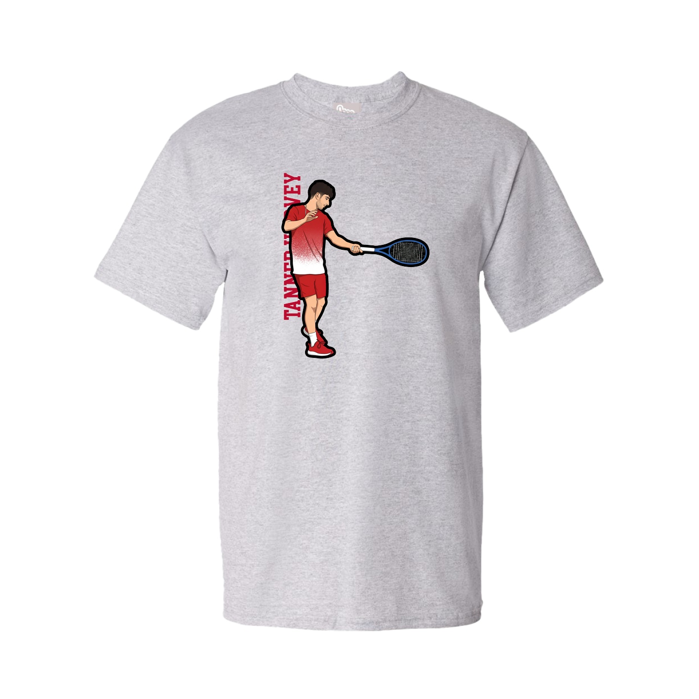 Tee — Name Vertical in Grey