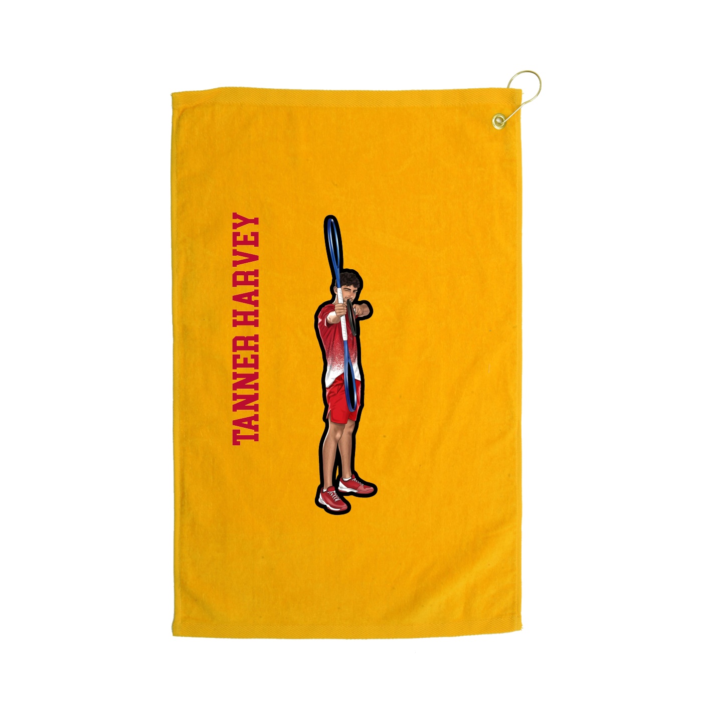 Golf Towel — Name Vertical in Gold