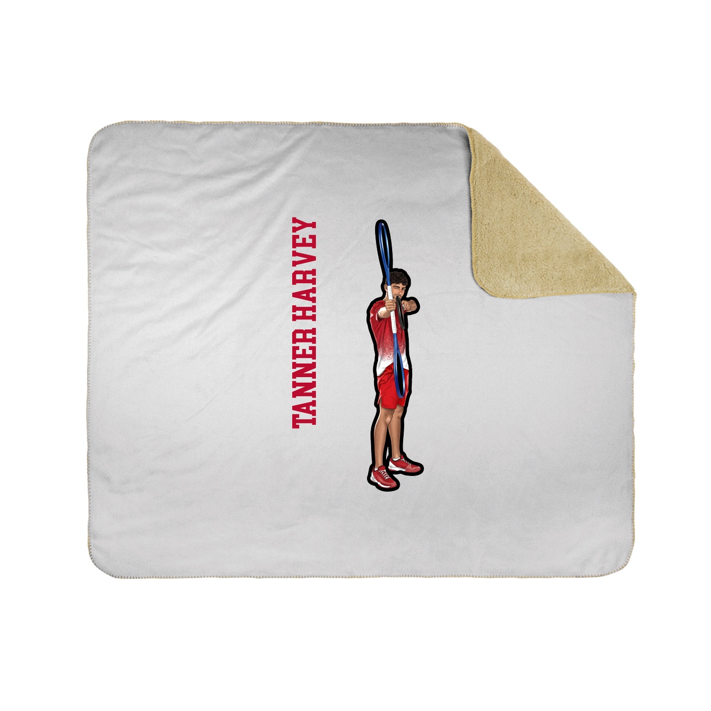 Throw Blanket — Name Vertical in White