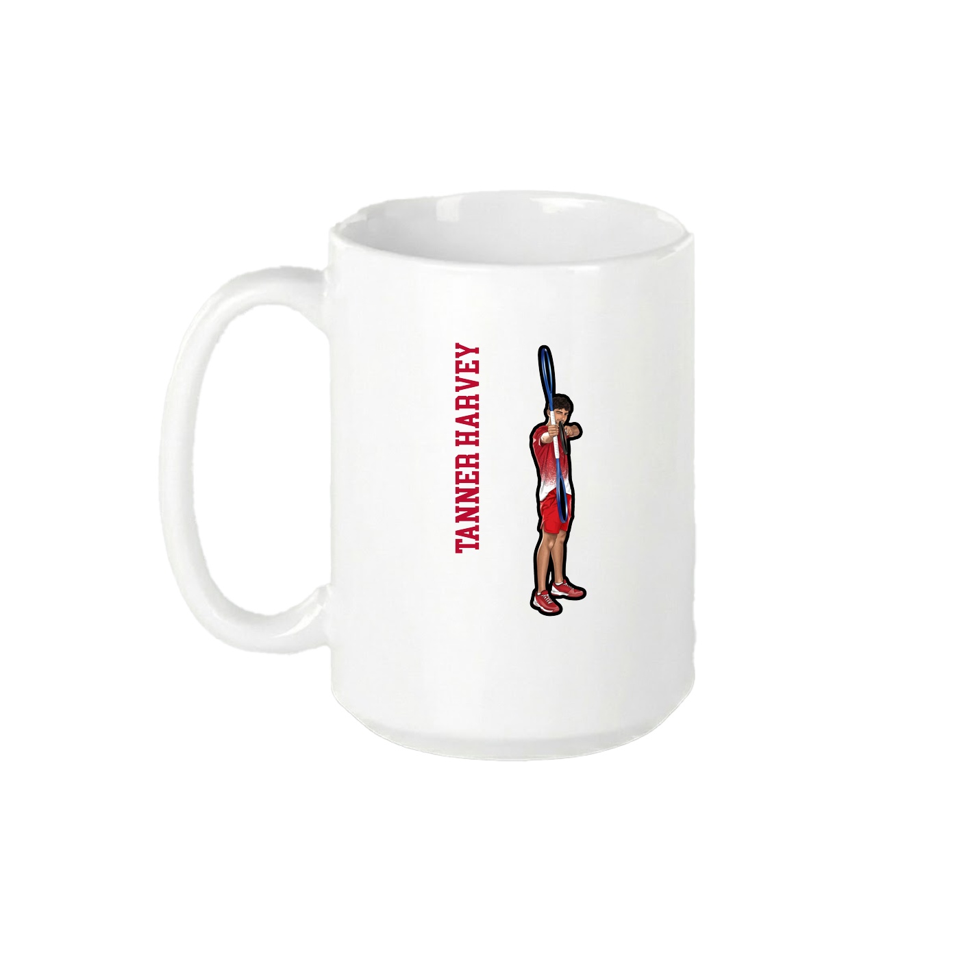 15oz Coffee Mug — Name Vertical in White