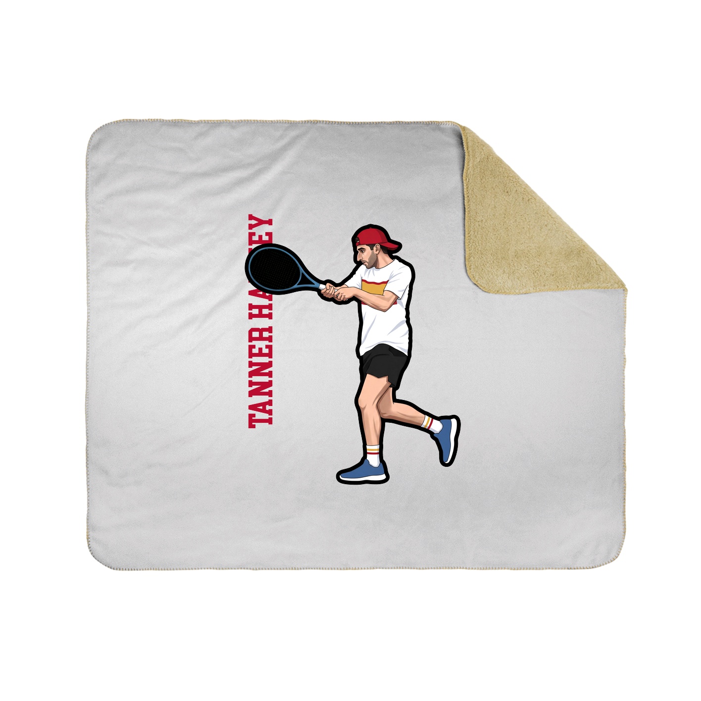 Throw Blanket — Name Vertical in White
