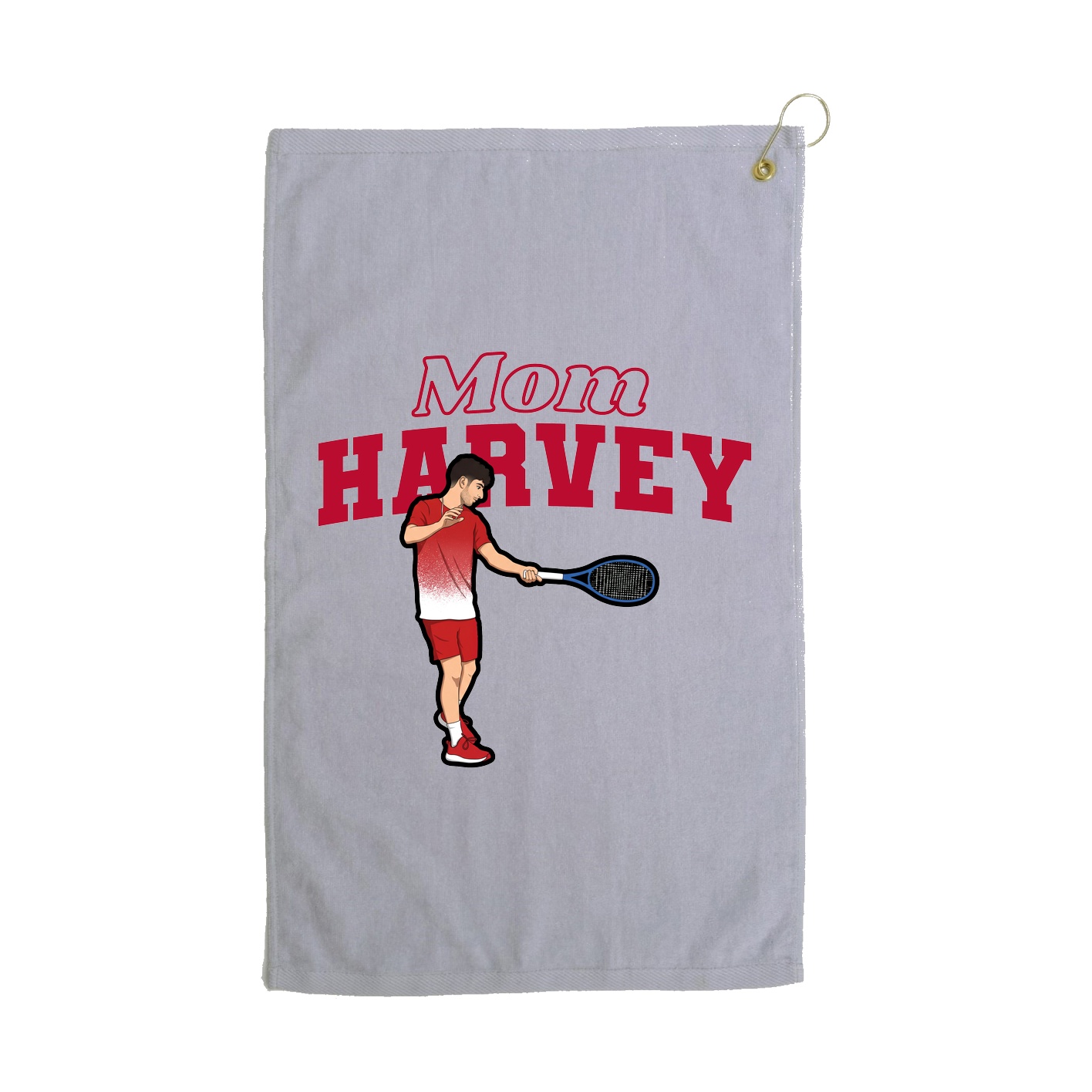 Golf Towel — Mothers Day Block in Grey