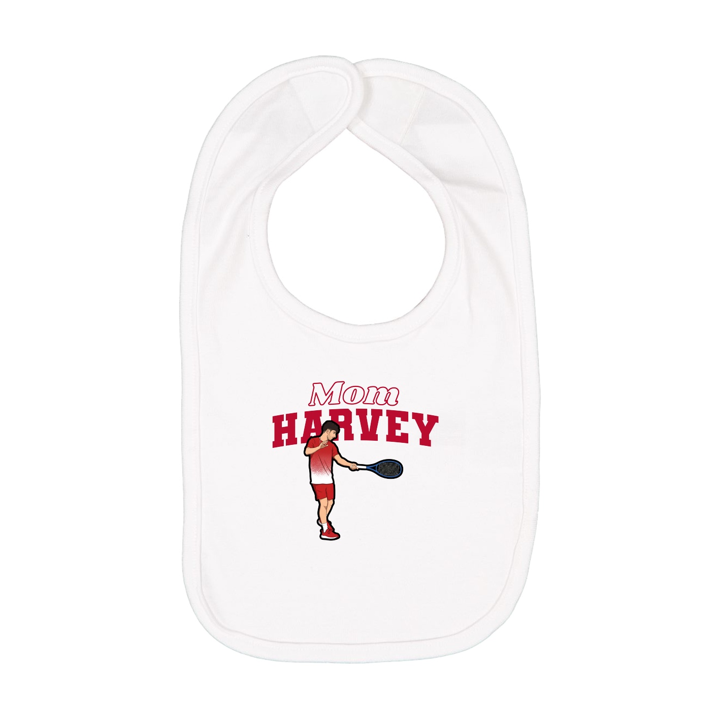 Infant Bib — Mothers Day Block in White