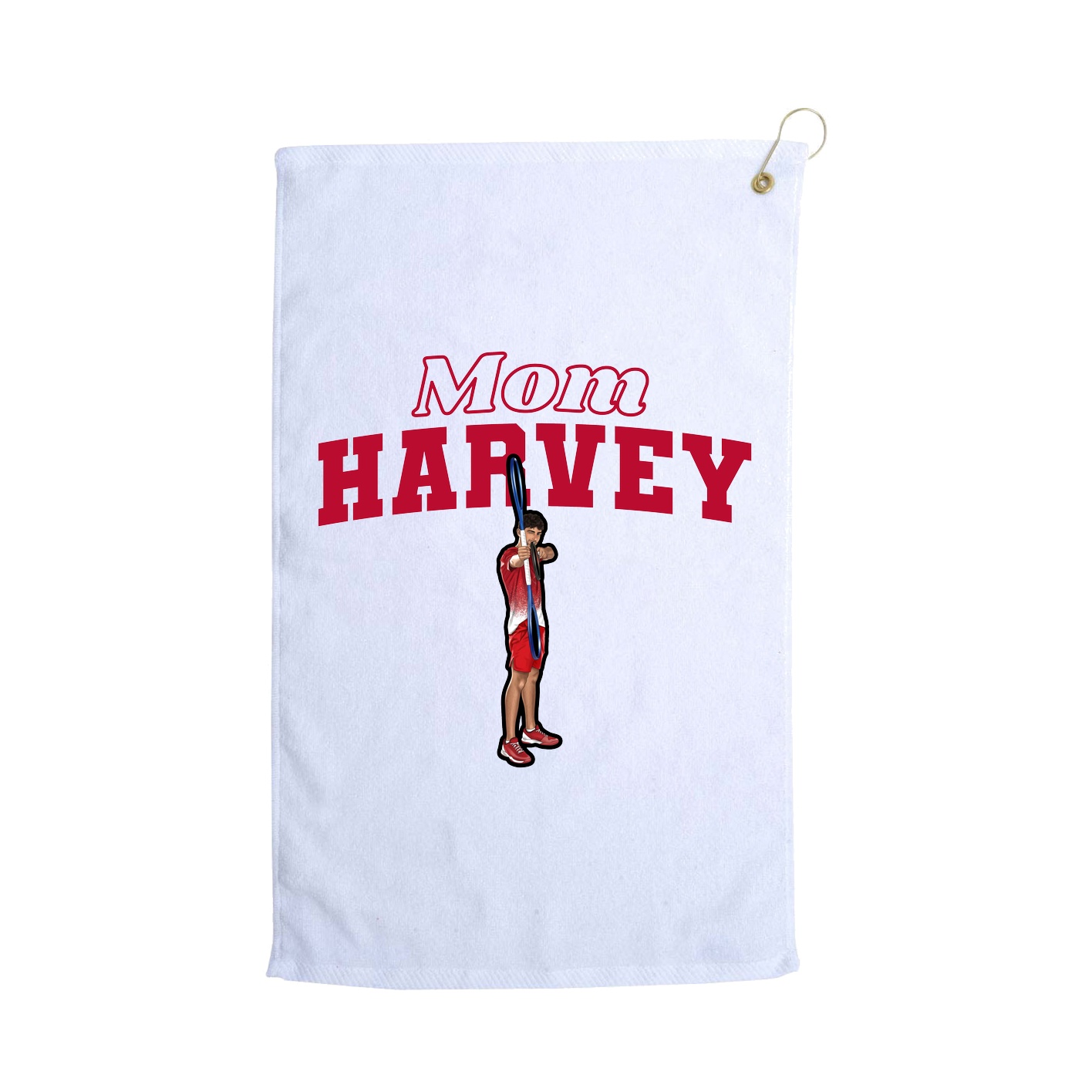 Golf Towel — Mothers Day Block in White