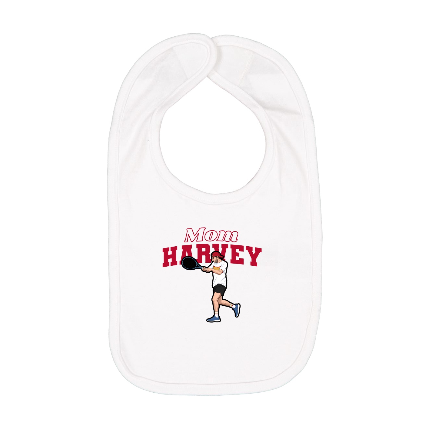 Infant Bib — Mothers Day Block in White