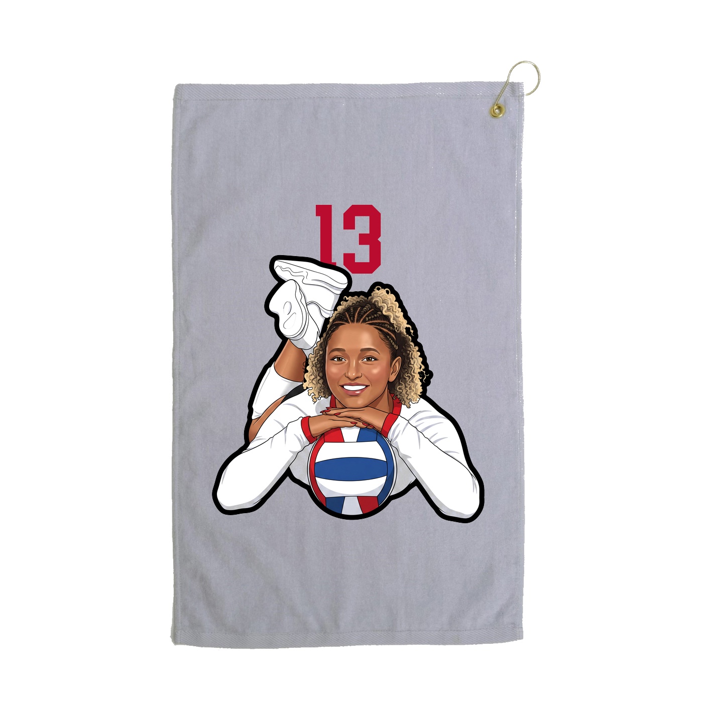 Golf Towel — Number Top in Grey