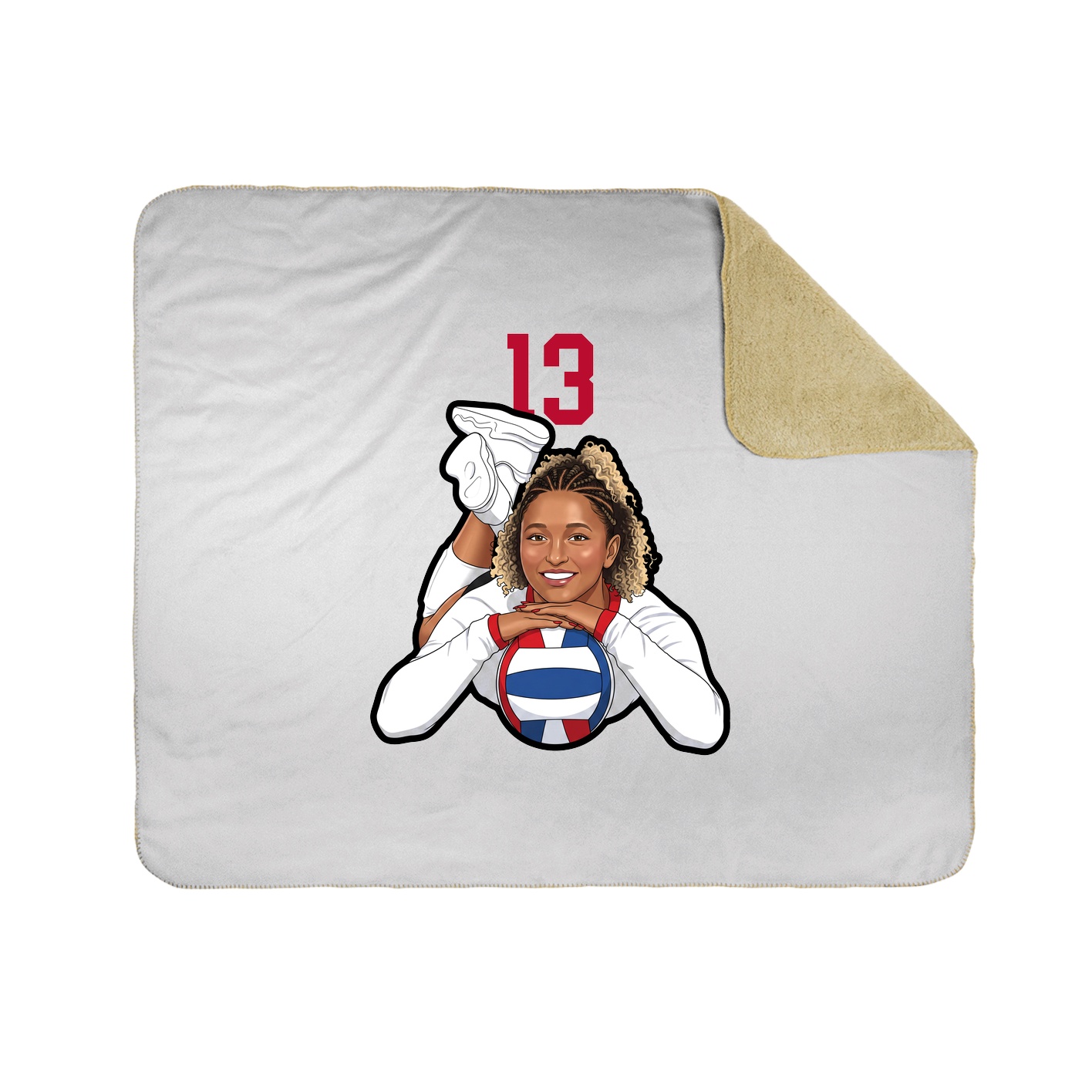 Throw Blanket — Number Top in White