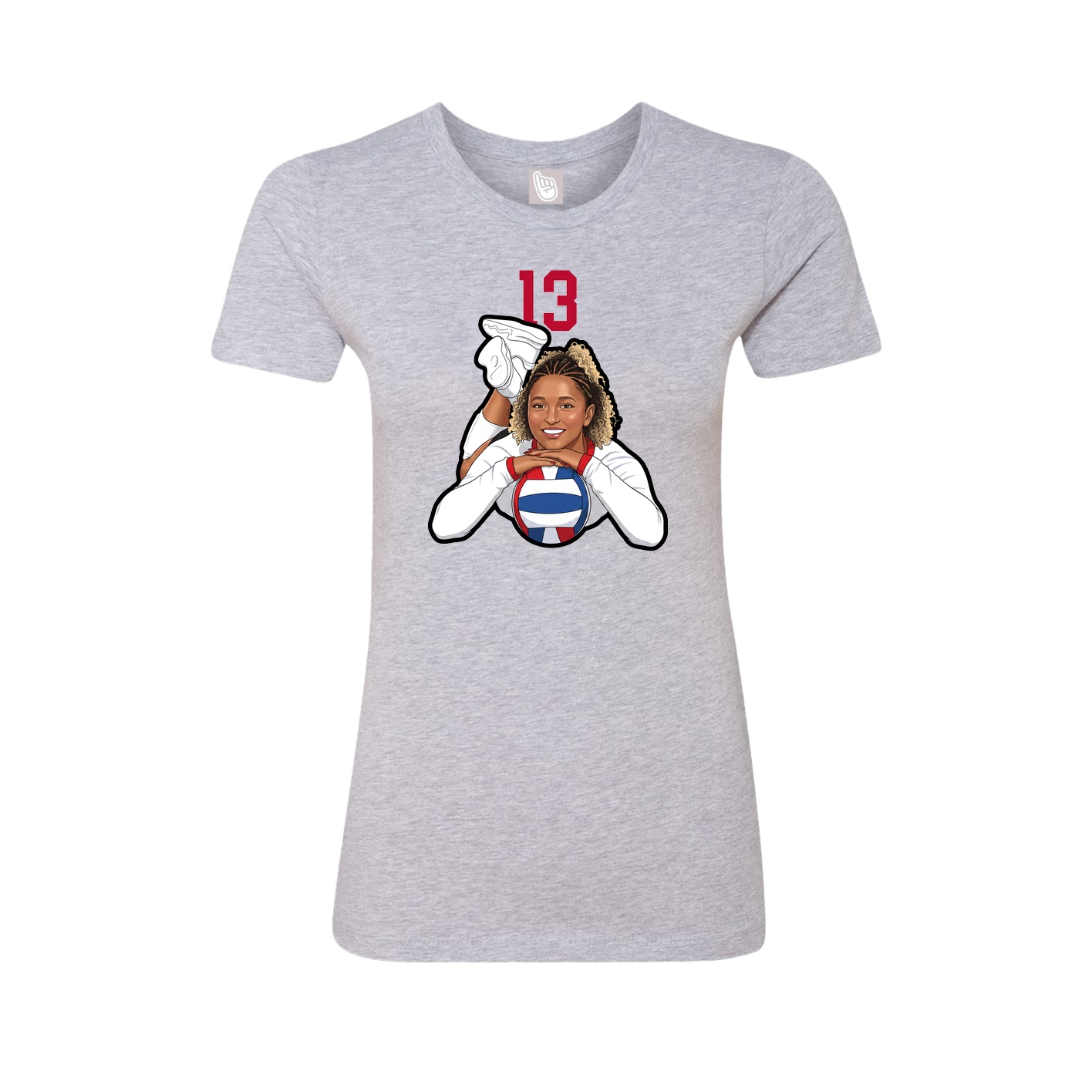 Womens Tee — Number Top in Grey