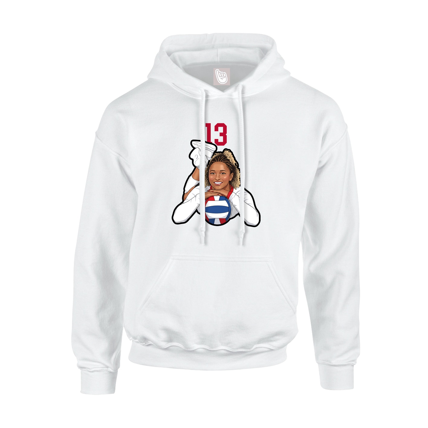 Youth Hoodie — Number Top in White