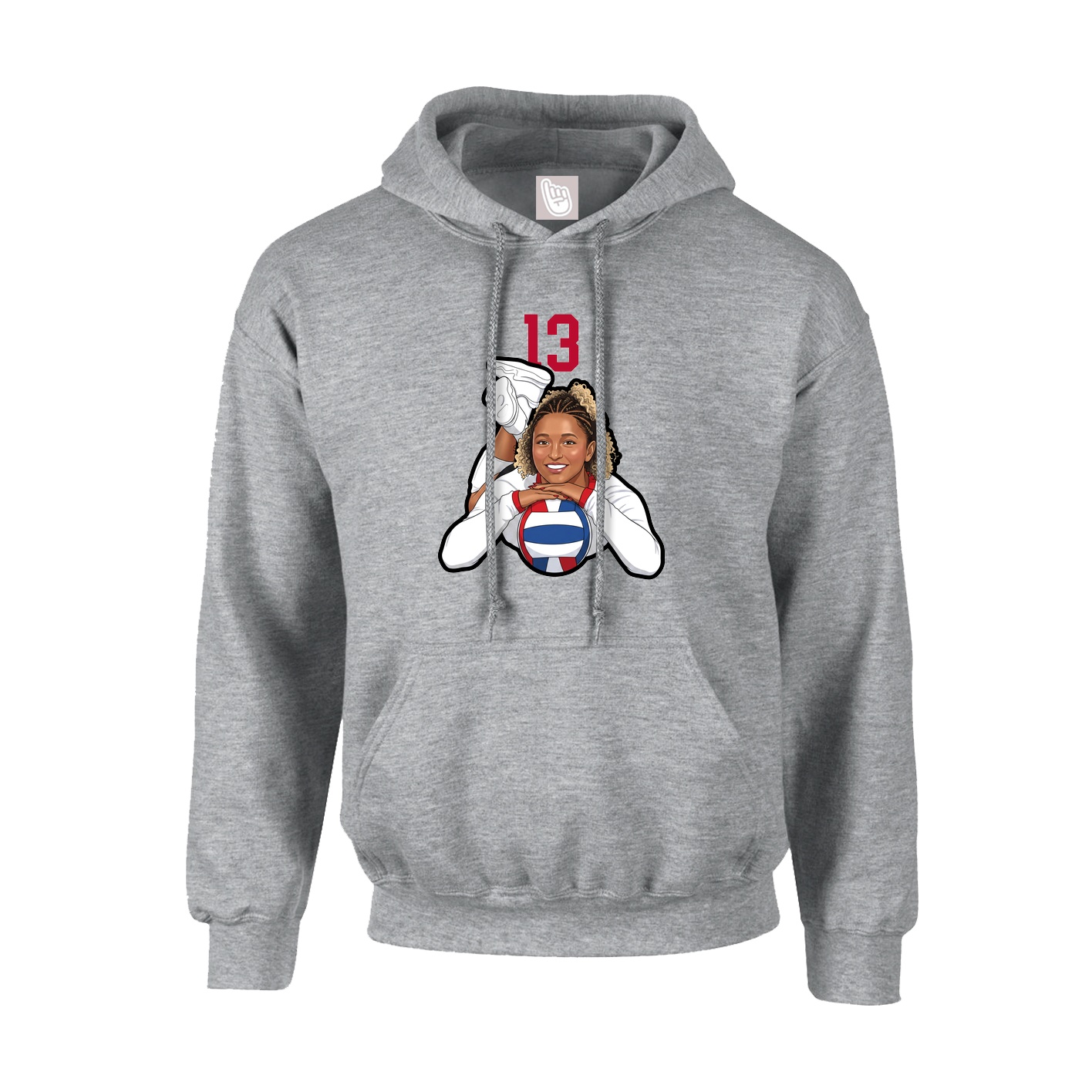 Youth Hoodie — Number Top in Grey