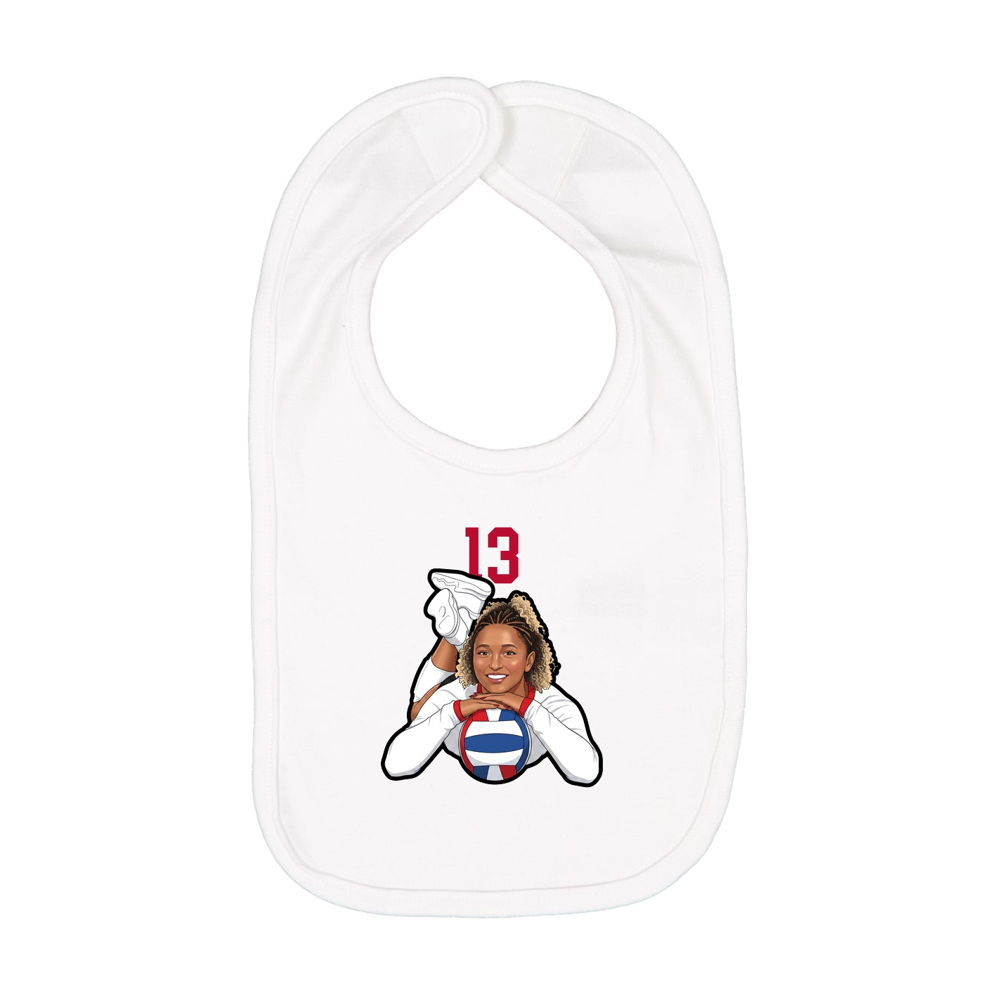 Infant Bib — Number Top in White