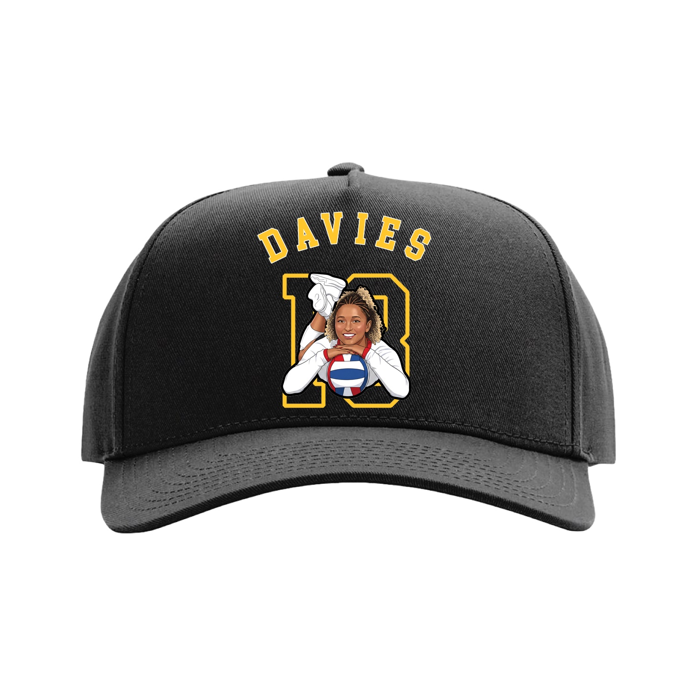 Full Fabric Five-Panel Champ Cap — Shirsey Arch in Black