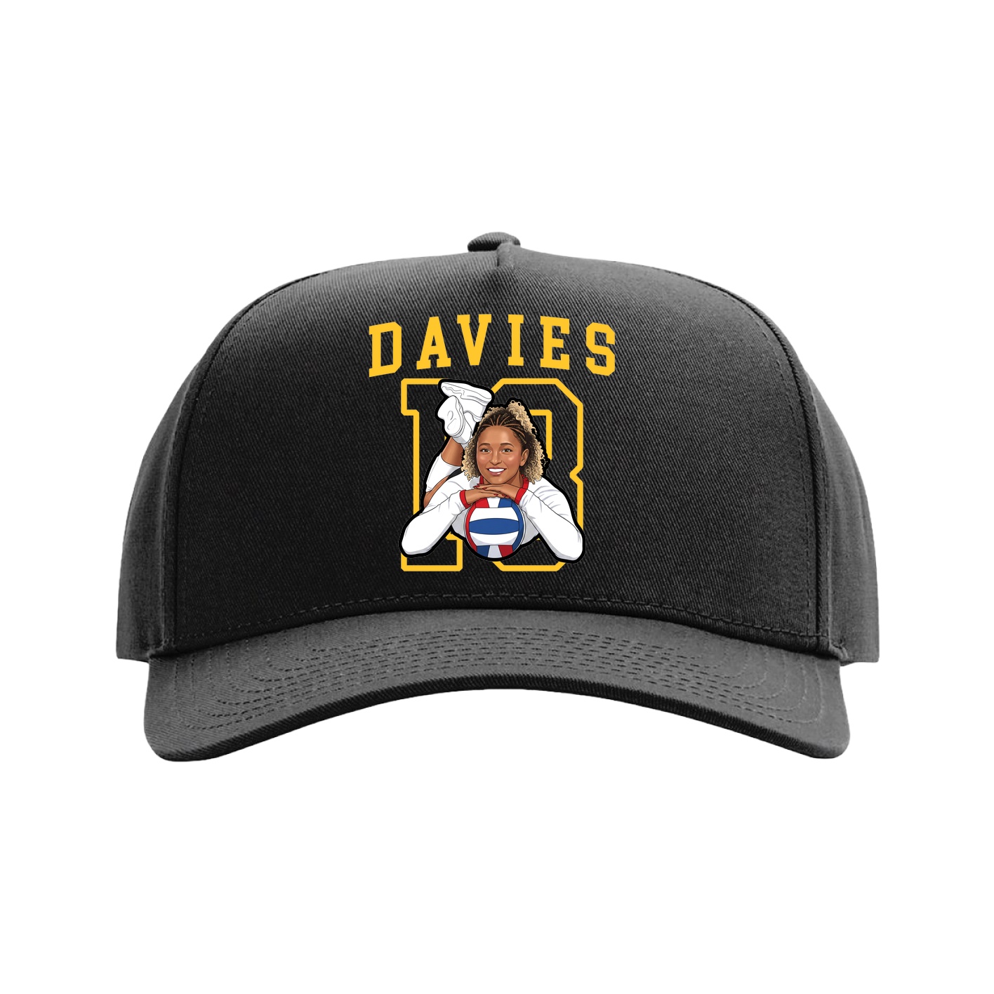 Full Fabric Five-Panel Champ Cap — Shirsey in Black
