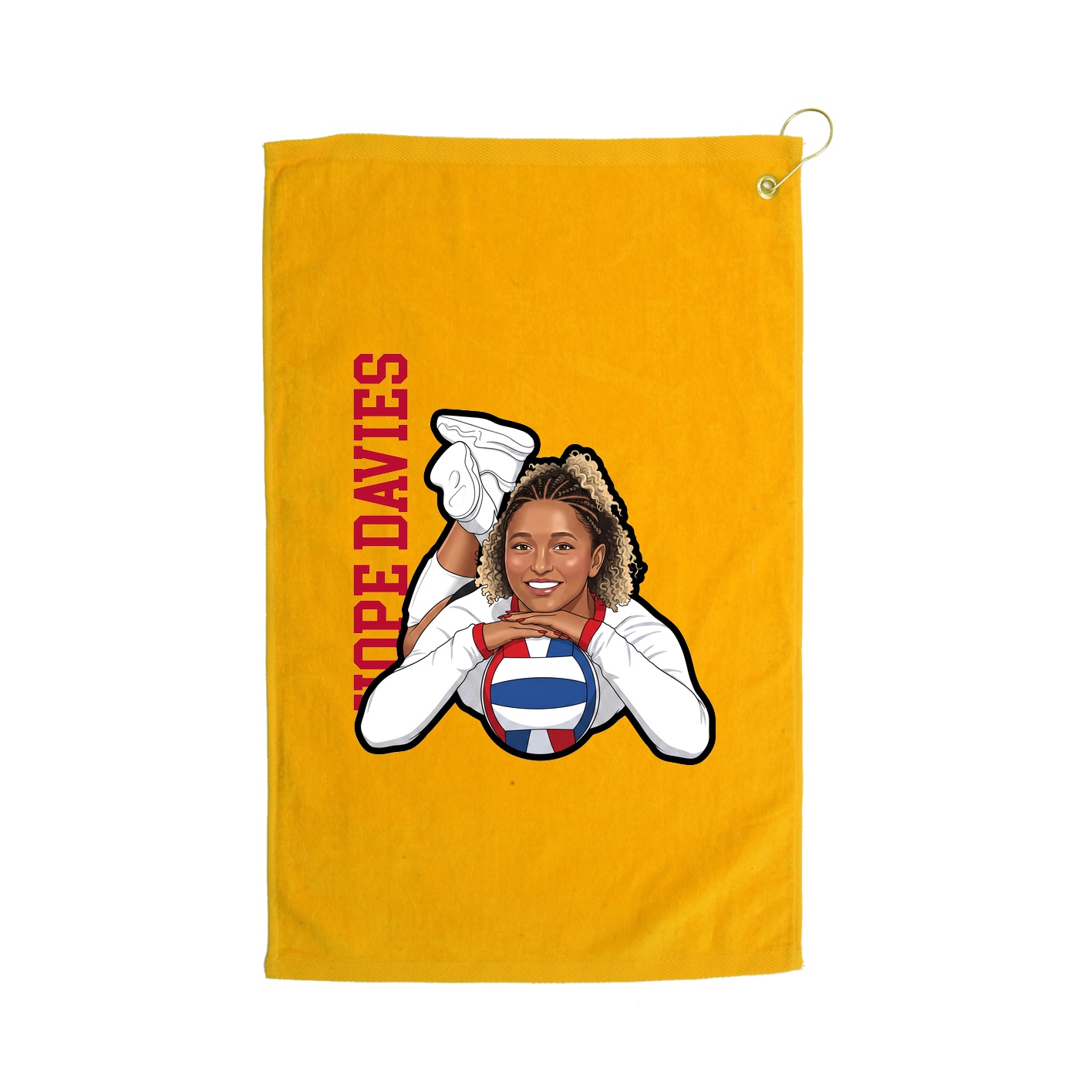 Golf Towel — Name Vertical in Gold