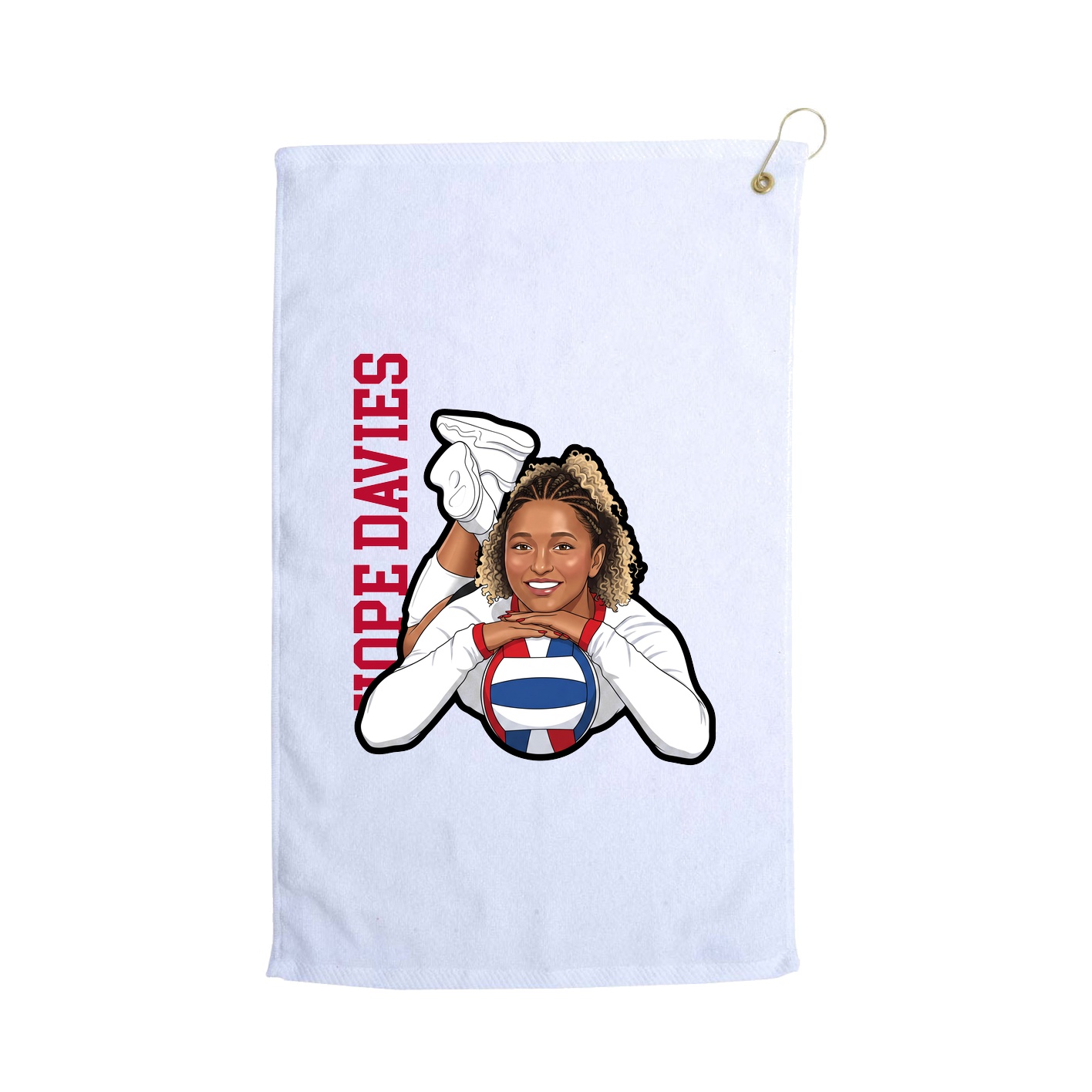 Golf Towel — Name Vertical in White